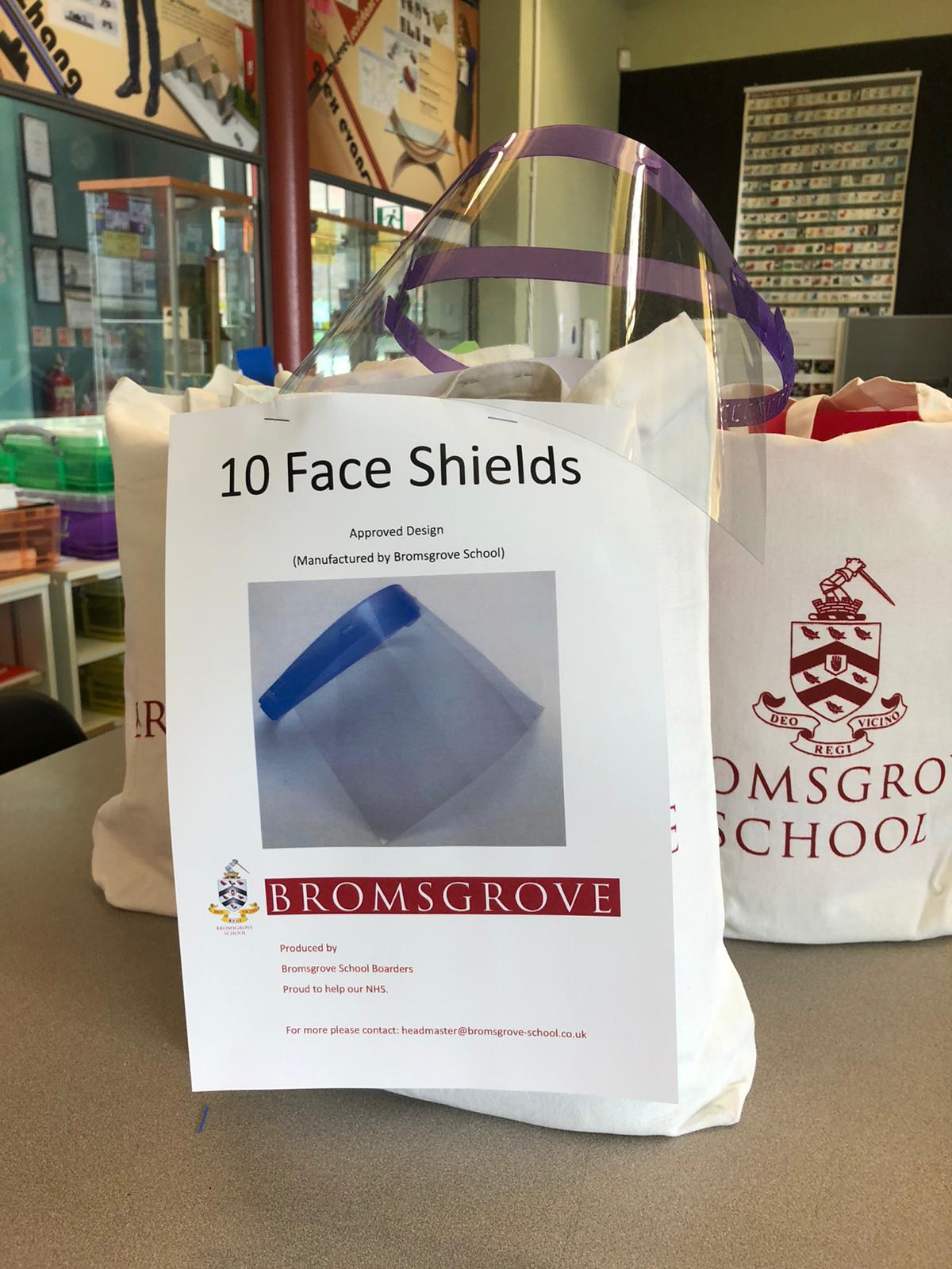 Our Production Line - Face shields being made in the DT department by the Headmaster, Boarders and Residential Staff